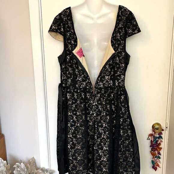 POMPOUS GIRLY PLUS SIZE 22W LBD BLACK LACE ABIGAIL DRESS FULLY LINED - Picture 11 of 12